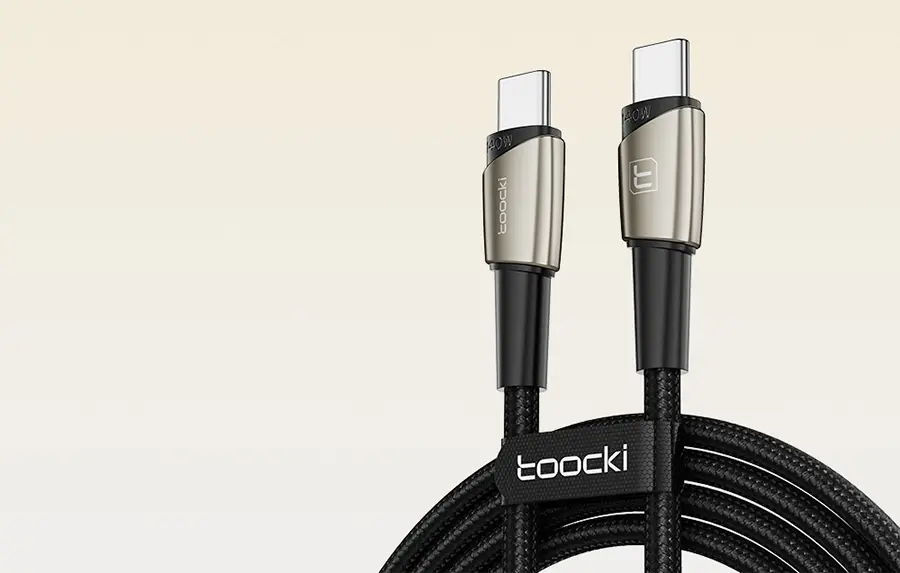 Kabel USB-C 140 W 2 m Toocki TXCTT14-LG01-W2 perłowy nikiel
